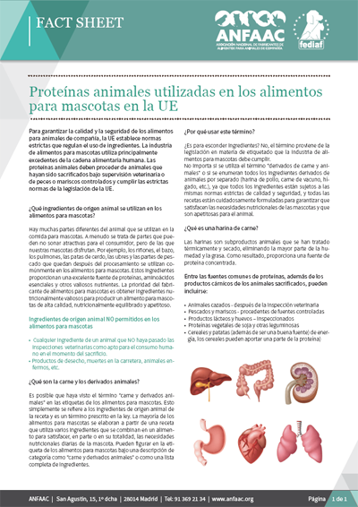 Proteínas animales utilizadas en los alimentos para mascotas en la UE